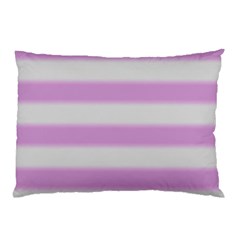 Bold Stripes Soft Pink Pattern Pillow Case by BrightVibesDesign