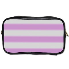 Bold Stripes Soft Pink Pattern Toiletries Bag (two Sides) by BrightVibesDesign