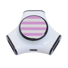 Bold Stripes Soft Pink Pattern 3-port Usb Hub by BrightVibesDesign