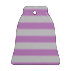 Bold Stripes Soft Pink Pattern Ornament (bell) by BrightVibesDesign