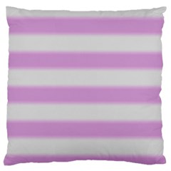 Bold Stripes Soft Pink Pattern Large Cushion Case (one Side) by BrightVibesDesign