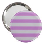 Bold Stripes Soft Pink Pattern 3  Handbag Mirrors Front