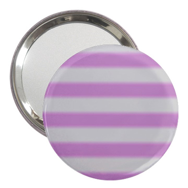 Bold Stripes Soft Pink Pattern 3  Handbag Mirrors