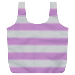 Bold Stripes Soft Pink Pattern Full Print Recycle Bag (xl) by BrightVibesDesign