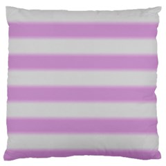 Bold Stripes Soft Pink Pattern Large Flano Cushion Case (two Sides) by BrightVibesDesign