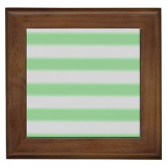 Bold Stripes Soft Green Framed Tiles by BrightVibesDesign