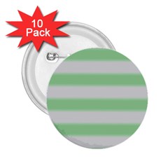 Bold Stripes Soft Green 2 25  Buttons (10 Pack)  by BrightVibesDesign