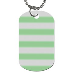 Bold Stripes Soft Green Dog Tag (one Side) by BrightVibesDesign