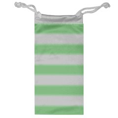 Bold Stripes Soft Green Jewelry Bag by BrightVibesDesign