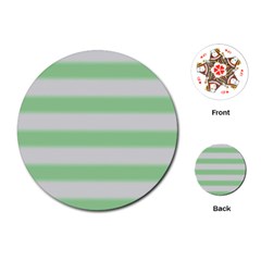 Bold Stripes Soft Green Playing Cards (round)