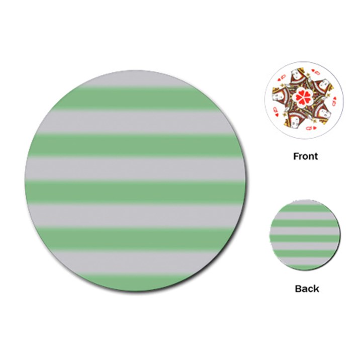 Bold Stripes Soft Green Playing Cards (Round)