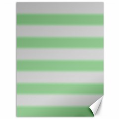 Bold Stripes Soft Green Canvas 36  X 48  by BrightVibesDesign