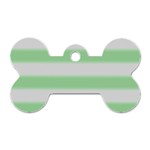 Bold Stripes Soft Green Dog Tag Bone (Two Sides) Front