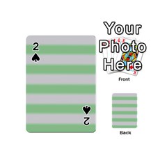 Bold Stripes Soft Green Playing Cards 54 (mini) by BrightVibesDesign