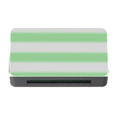 Bold Stripes Soft Green Memory Card Reader With Cf by BrightVibesDesign