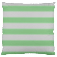 Bold Stripes Soft Green Large Cushion Case (one Side) by BrightVibesDesign