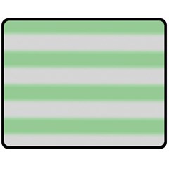 Bold Stripes Soft Green Double Sided Fleece Blanket (medium)  by BrightVibesDesign