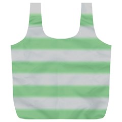 Bold Stripes Soft Green Full Print Recycle Bag (xl) by BrightVibesDesign