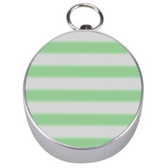 Bold Stripes Soft Green Silver Compasses by BrightVibesDesign