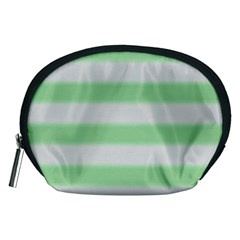 Bold Stripes Soft Green Accessory Pouch (medium) by BrightVibesDesign