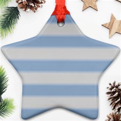 Bold Stripes Soft Blue Ornament (star) by BrightVibesDesign