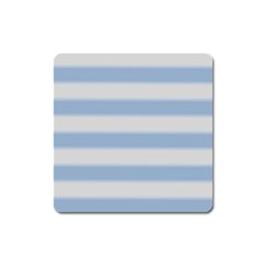 Bold Stripes Soft Blue Square Magnet