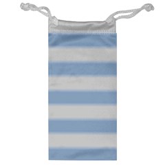 Bold Stripes Soft Blue Jewelry Bag by BrightVibesDesign