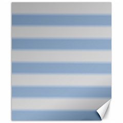 Bold Stripes Soft Blue Canvas 8  X 10  by BrightVibesDesign