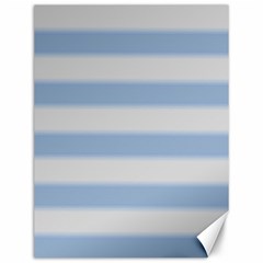 Bold Stripes Soft Blue Canvas 12  X 16  by BrightVibesDesign