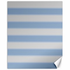 Bold Stripes Soft Blue Canvas 16  X 20  by BrightVibesDesign