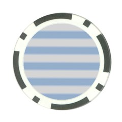 Bold Stripes Soft Blue Poker Chip Card Guard by BrightVibesDesign