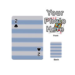 Bold Stripes Soft Blue Playing Cards 54 (mini) by BrightVibesDesign