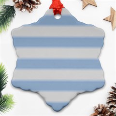 Bold Stripes Soft Blue Ornament (snowflake) by BrightVibesDesign