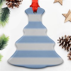 Bold Stripes Soft Blue Christmas Tree Ornament (two Sides) by BrightVibesDesign