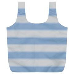 Bold Stripes Soft Blue Full Print Recycle Bag (xl) by BrightVibesDesign