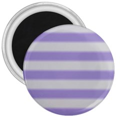 Bold Stripes Soft Purple Pattern 3  Magnets by BrightVibesDesign