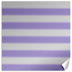 Bold Stripes Soft Purple Pattern Canvas 16  X 16  by BrightVibesDesign