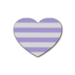 Bold Stripes Soft Purple Pattern Heart Coaster (4 Pack)  by BrightVibesDesign