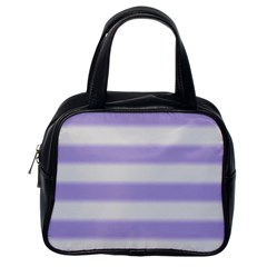 Bold Stripes Soft Purple Pattern Classic Handbag (one Side) by BrightVibesDesign