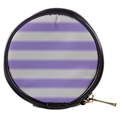 Bold Stripes Soft Purple Pattern Mini Makeup Bag by BrightVibesDesign