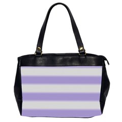 Bold Stripes Soft Purple Pattern Oversize Office Handbag (2 Sides) by BrightVibesDesign