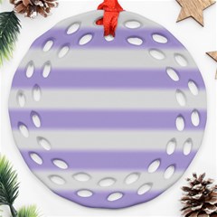 Bold Stripes Soft Purple Pattern Ornament (round Filigree) by BrightVibesDesign