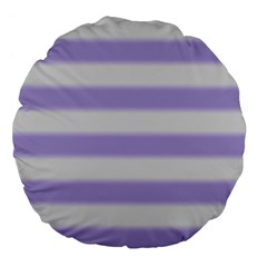 Bold Stripes Soft Purple Pattern Large 18  Premium Flano Round Cushions by BrightVibesDesign