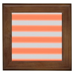 Bold Stripes Orange Pattern Framed Tiles by BrightVibesDesign