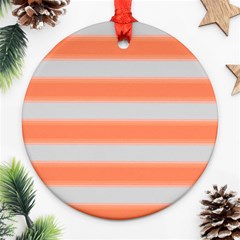 Bold Stripes Orange Pattern Ornament (round) by BrightVibesDesign