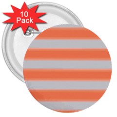 Bold Stripes Orange Pattern 3  Buttons (10 Pack)  by BrightVibesDesign