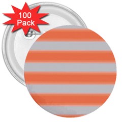 Bold Stripes Orange Pattern 3  Buttons (100 Pack)  by BrightVibesDesign