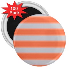 Bold Stripes Orange Pattern 3  Magnets (100 Pack) by BrightVibesDesign