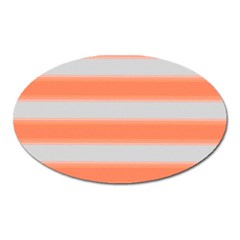 Bold Stripes Orange Pattern Oval Magnet by BrightVibesDesign