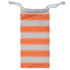 Bold Stripes Orange Pattern Jewelry Bag by BrightVibesDesign